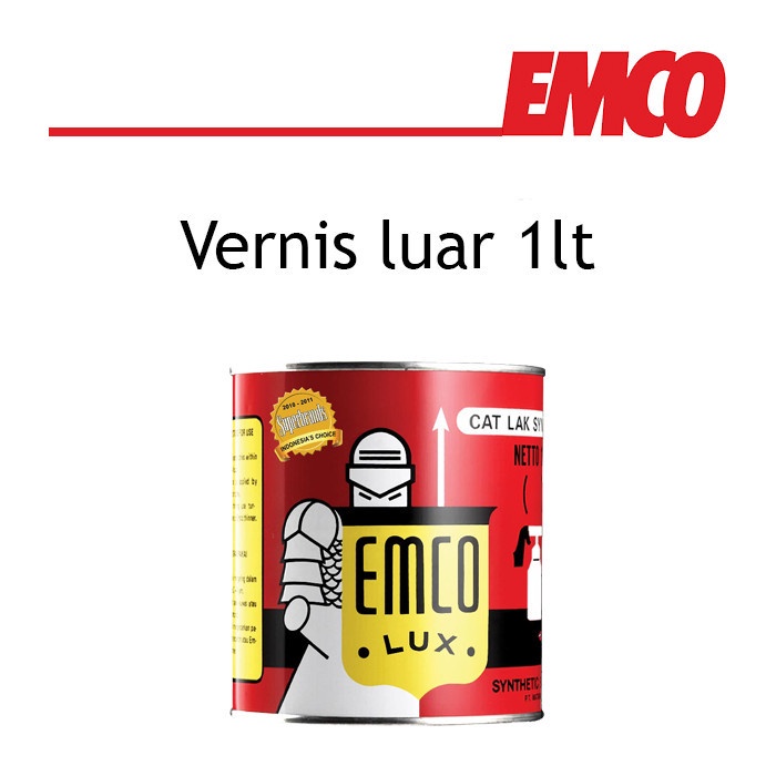 Vernis Luar Cat Kayu & Besi Emco Lux 1lt - Varnis Pelapis Clear Gloss