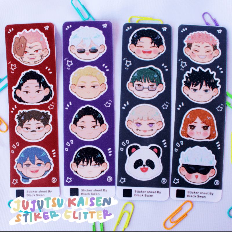 

[BELI 2 GRATIS 1] Stiker Jujutsu Kaisen | JJK Sticker Glitter bahan vinyl [baca deskripsi]