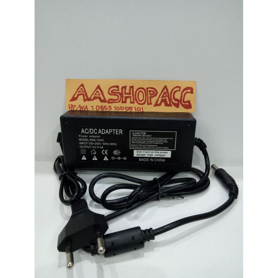 Unik AC / DC Adapter 12V 4A Adaptor DVR / CCTV 4A 12V Diskon