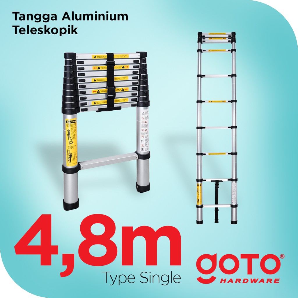  Tangga  Lipat Aluminium  Teleskopik 4 8 Single Shopee 