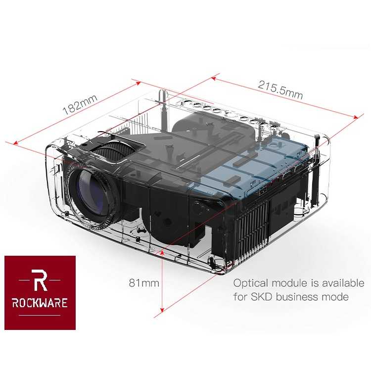 ROCKWARE X816W 1080p Android Projector 230 ANSI Lumens Alt C9 Android