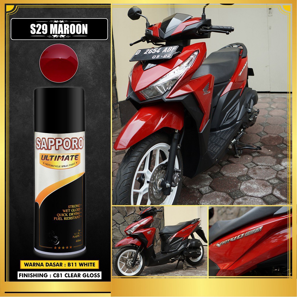 Cat Pilox Sapporo Ultimate S29 Maroon Marun 400 ml cc 400ml / Sapporo Spray / Pilok / Pylox