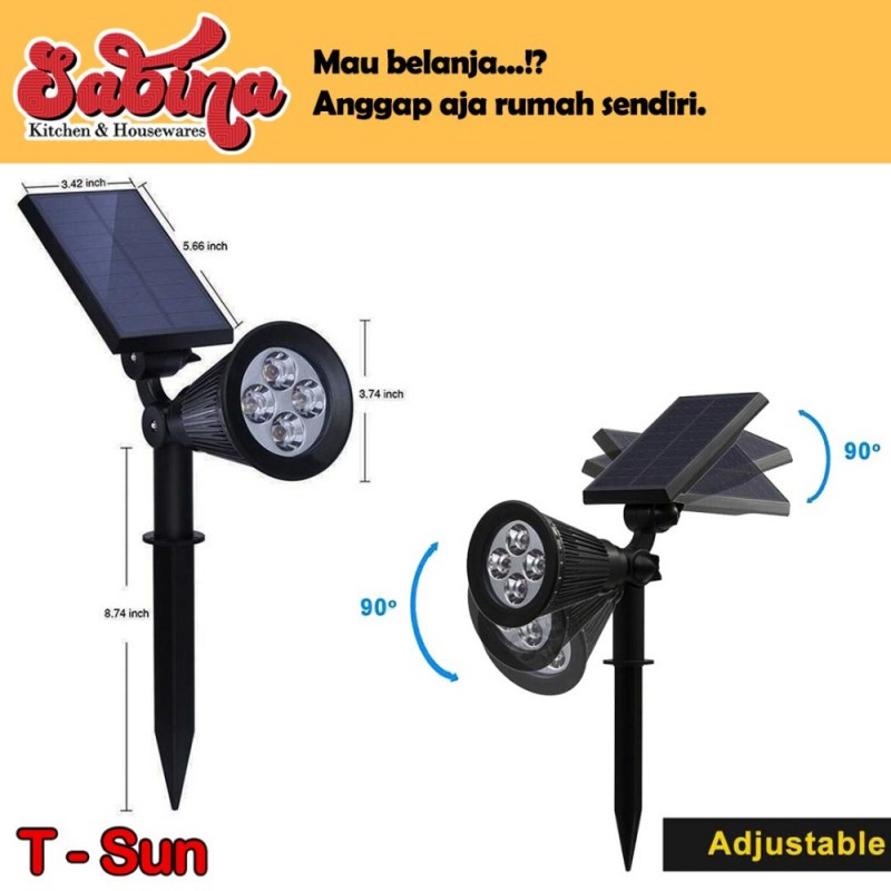 Lampu Solar Panel Sorot RGB 7 LED Dinding Hias Taman Waterproof 3W