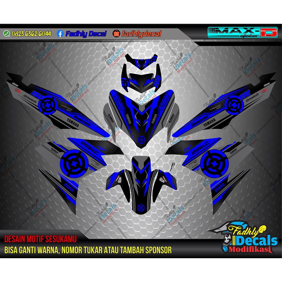 Decal MX king Biru Hitam