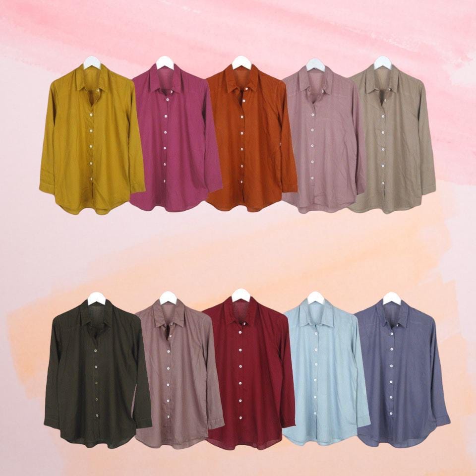 BEFAST - ZEC OOTD Wanita Kemeja AMI / Adaly RAYON DIAMOND Kemeja / Kemeja Polos Casual / Kemeja Lengan Panjang / Fashion Wanita Kerja / Kem Formal / Terlaris / Trendy / Kemeja Banyak Warna