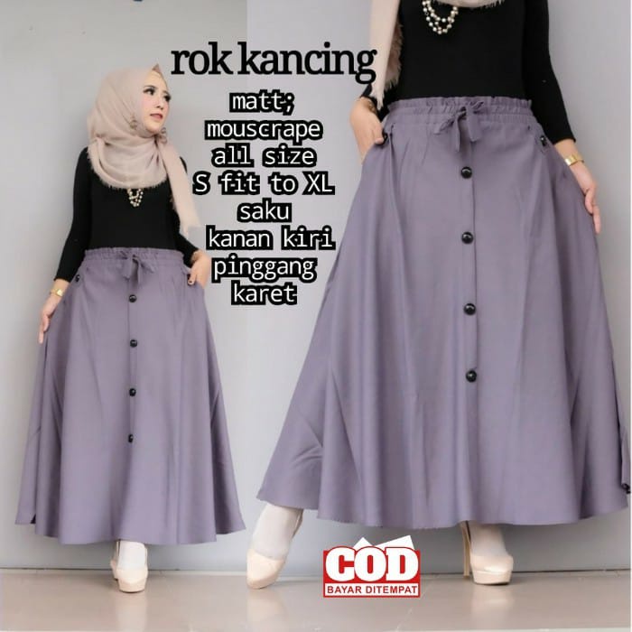 ROK PAYUNG BERKANCING/ROK PAYUNG WANITA BAHAN MOSCREPE