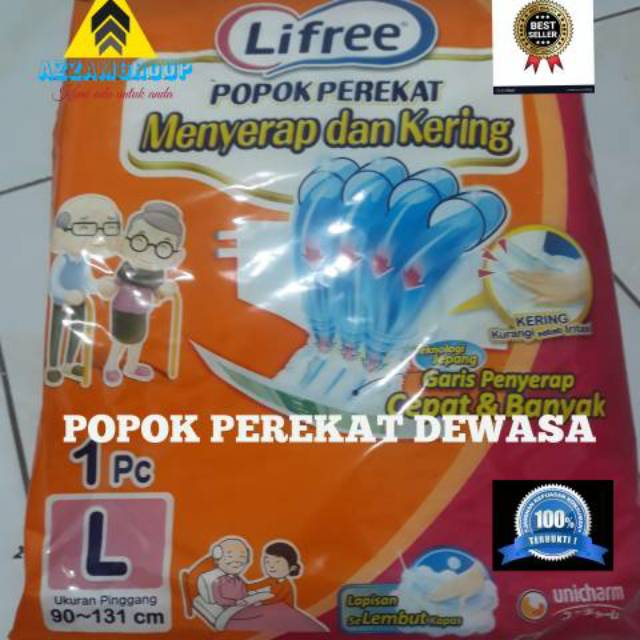 POPOK DEWASA PEREKAT MERK LIFREE uk M  L dan XL  isi 10pcs