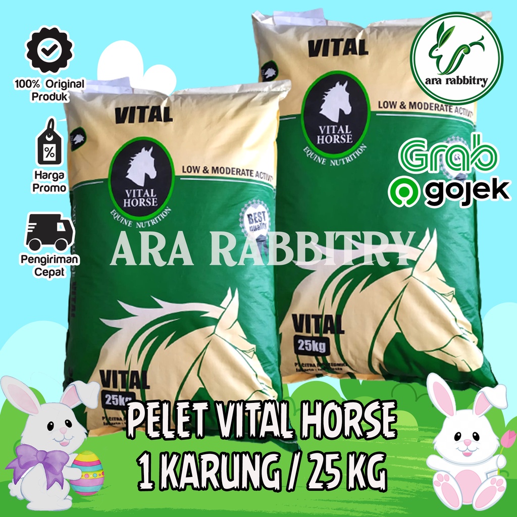 PAKAN PELET MAKANAN KELINCI VITAL HORSE 25 KG MAKANAN ALTERNATIF KELINCI 25KG