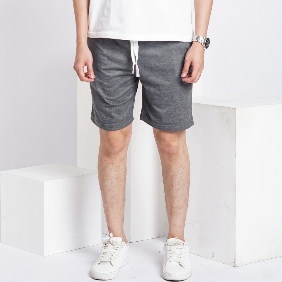 SANVANINA Celana Pendek Unisex Abu-Abu Tua | Sweat Short Unisex Dark Grey | Boxer | A-250G