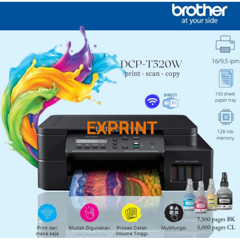 Brother DCP-T520w All In One InkTank Wifi Printer