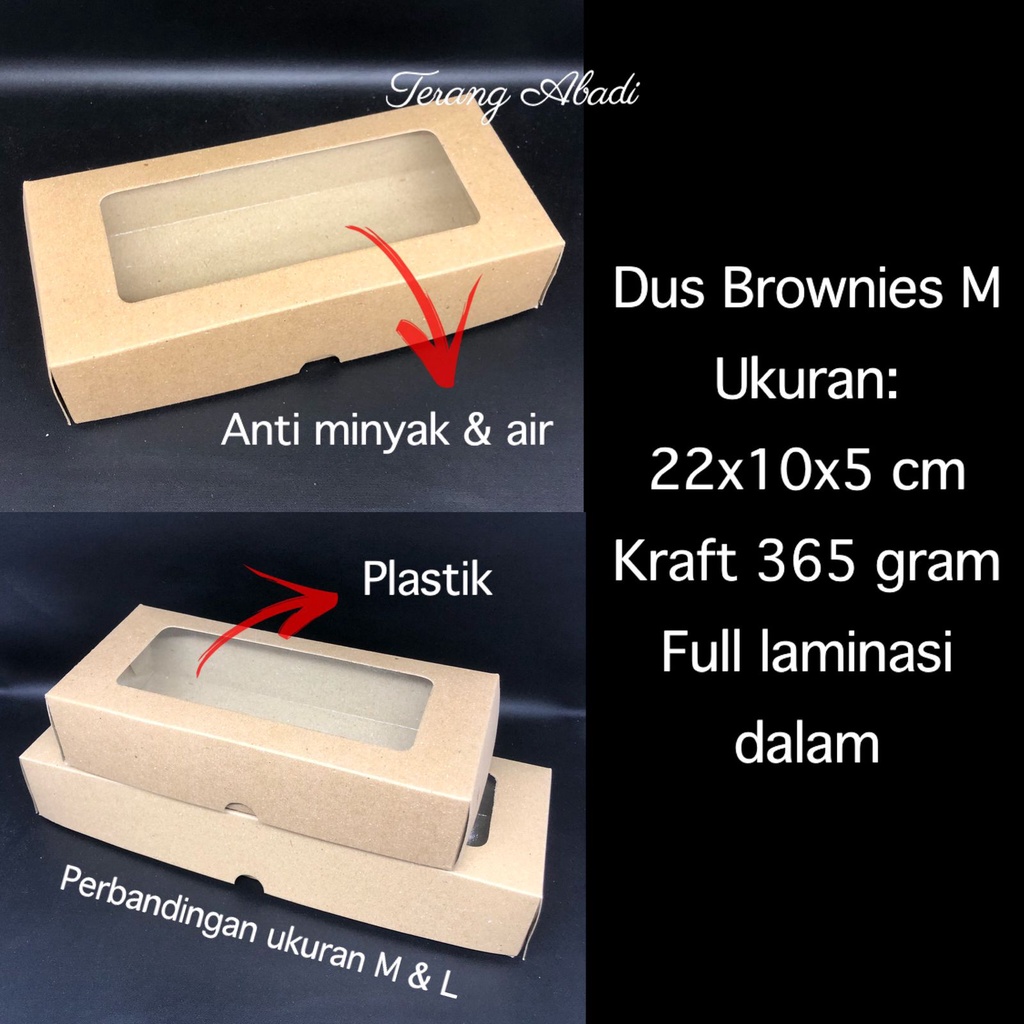 ANTI MINYAK Dus Kraft 22x10x5  Laminasi/ Dus Kraft 30x10x5 Laminasi/ Brownies M/ Brownies L/Dus Donat Isi 3 dus roti/ dus cookie/ box Kraft/ pabrik dus/ dus coklat/ dos snack/ dos kue