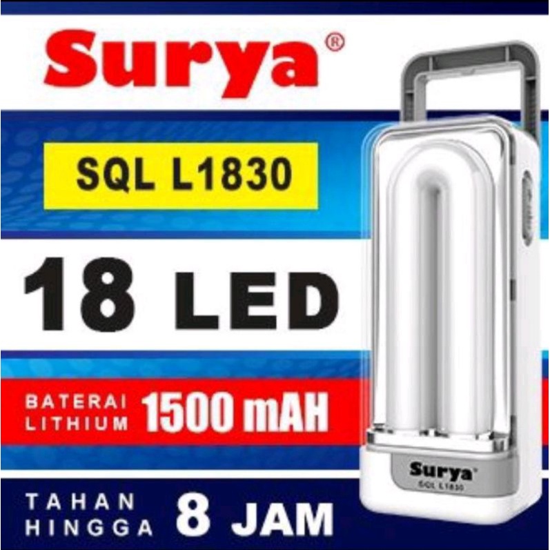 Lampu Led emergency Surya Rechargeable 18 smd led 8 hours SQL L1830