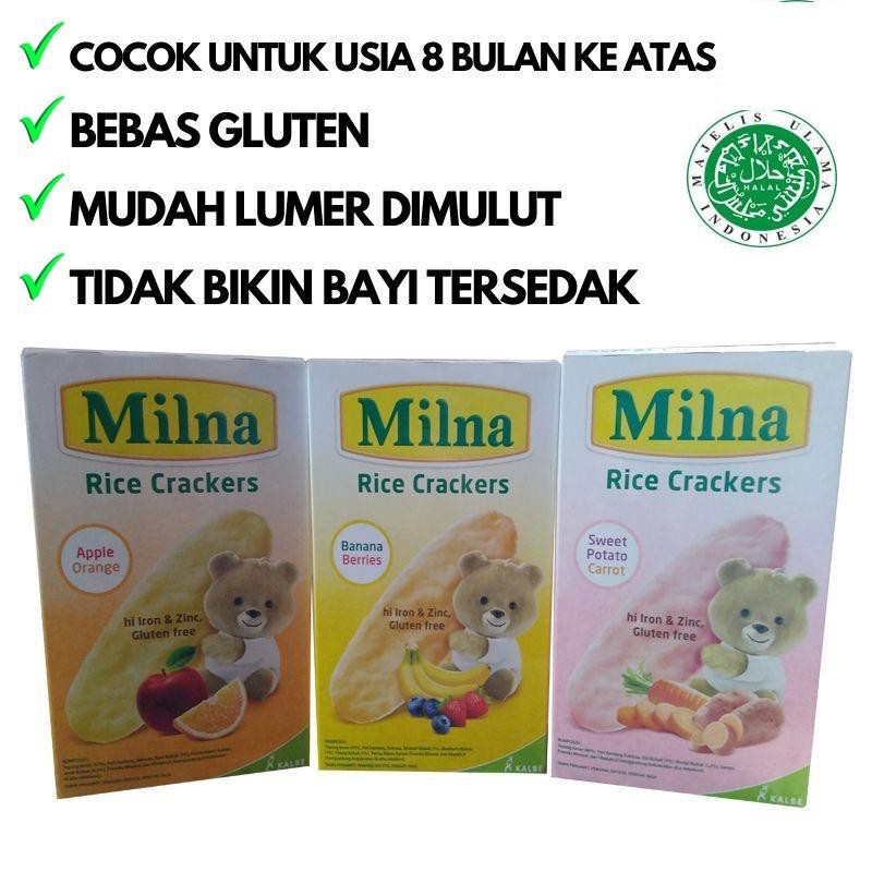 Milna Rice Crackers Biskuit Bayi Rice Cracker 20 gr