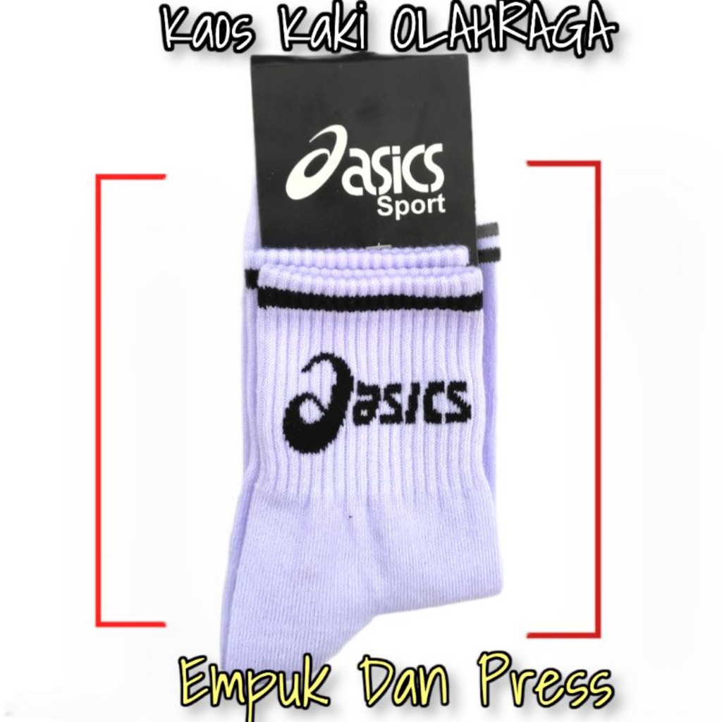 Kaos Kaki Sport/Olah Raga/Kaos Kaki  Motif Oasics Hitam