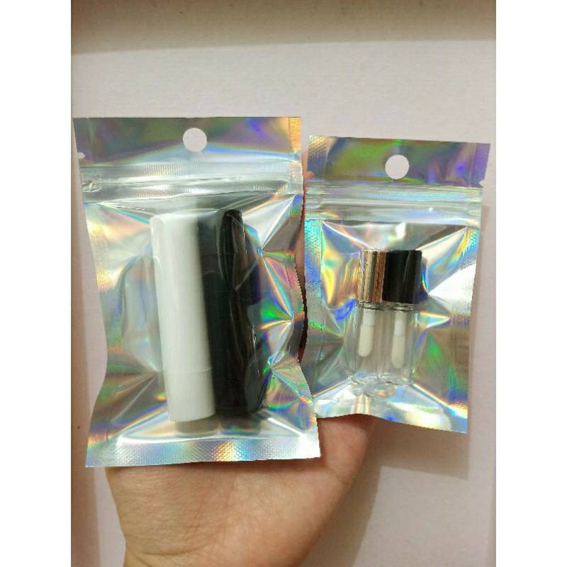 [5 Pcs] Ziplock Hologram / Ziplock Alumunium Foil Pouch Plastik Kemasan Dus Packing Packaging Rainbow