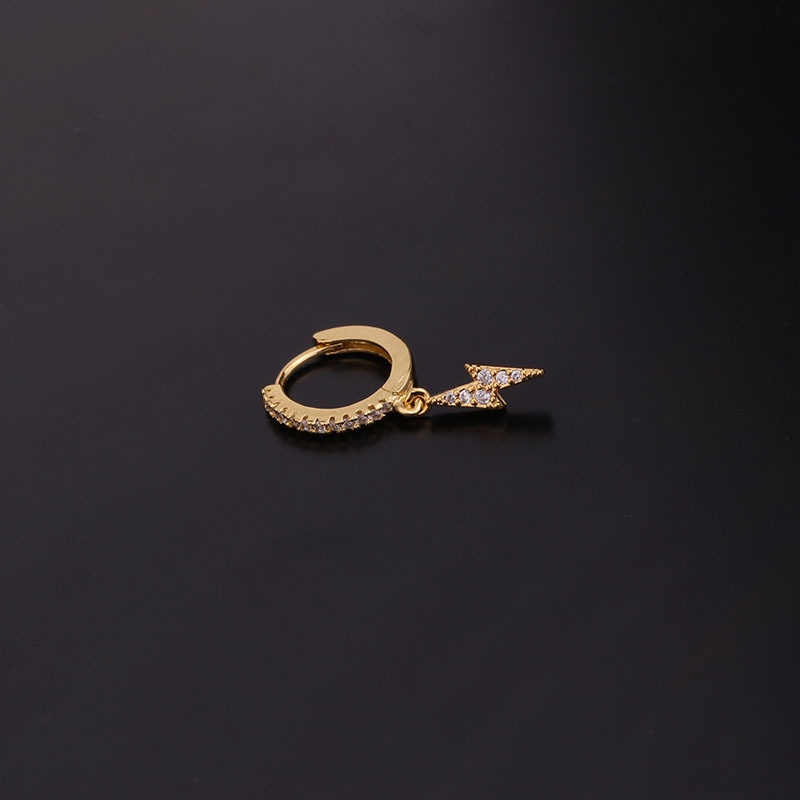 1 Pcs Individuality Creative Inlaid with Zircon Snake Keychain Shaped Design Women Gold Earring