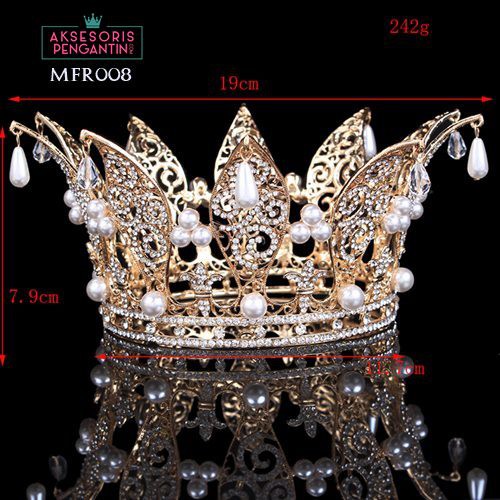 [STOCK TERBATAS] ROYAL QUEEN CROWN WEDDING AKSESORIS PENGANTIN HEADPIECE MFR008