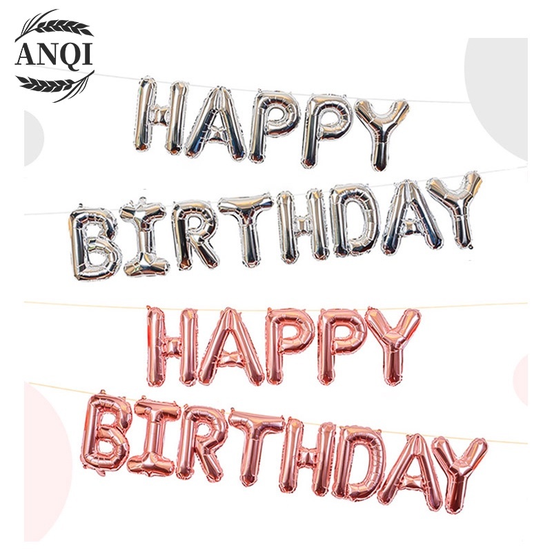 ANQI 1888 BALON FOIL TULISAN HAPPY BIRTHDAY Balon Foil Tulisan