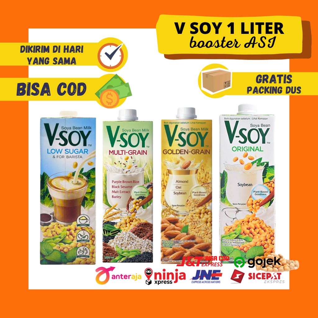 V Soy Vsoy Multigrain Susu Kedelai Enak Pelancar / Vsoy Golden Grain Booster Asi 1 Liter Pelancar Asi OATSIDE Oat Side Oat Milk Oatmilk