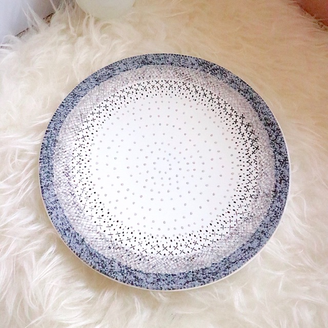 Piring makan motif pastel bahan keramik porselen