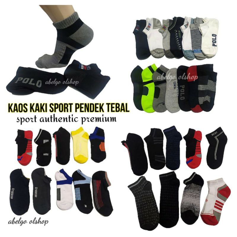 3 pasang- kaos kaki sport pendek tebal/kaos kaki olahraga