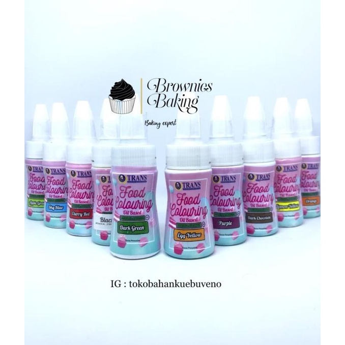 

Food Colouring Oil Based / Pewarna Makanan TRANS 50 gr TERLARIS TERPERCAYA ORIGINAL