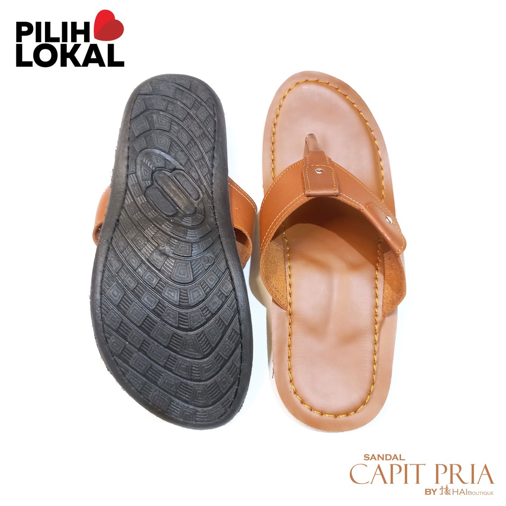 Sandal Pria Casual Kulit Jepit - Sandal Pria Murah Sandal Jepit - Sandal Pria Dewasa Terbaru Murah - sandal pria Kulit PU Warna Coklat - Sandal Pria Capit - Sendal Pria Kekinian Original - Sendal Jepit Pria Keren Murah - Sandal Lokal Brand Pria Tasik