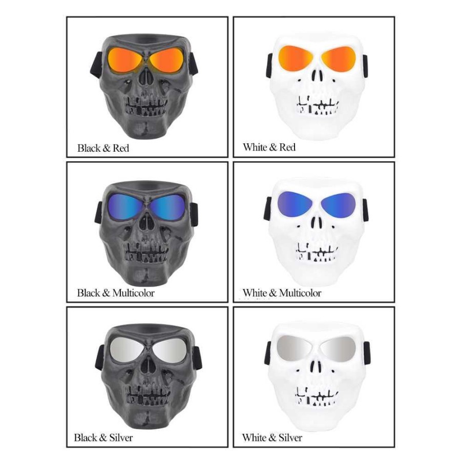 Masker Motor Topeng Full Face Model Tengkorak Skull Ghost Raider - MT009 - Black