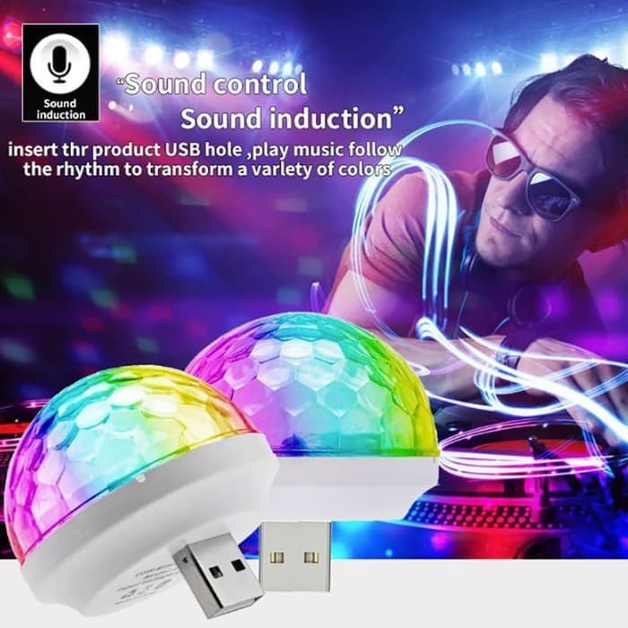 Lampu Led Small Magic Ball USB Colok Sound Control