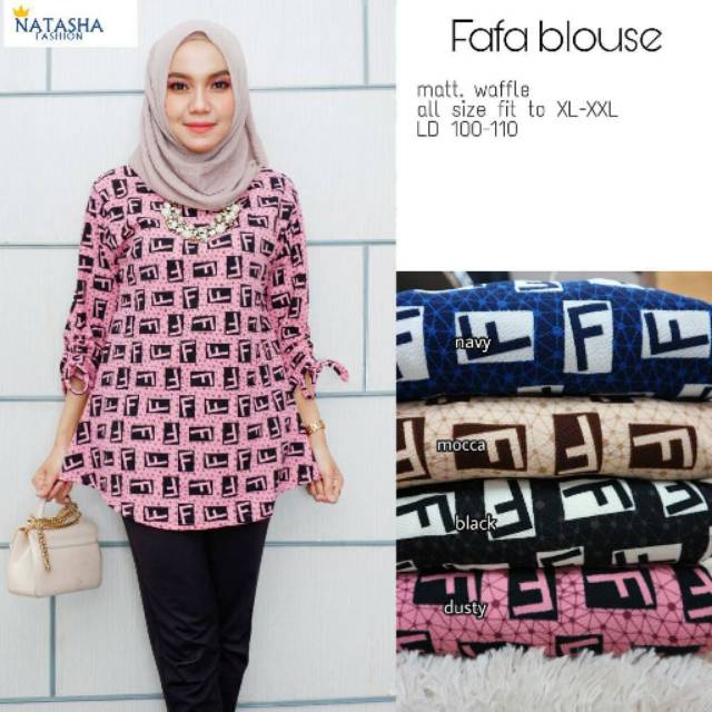 Fafa Blouse / bahan waffle / best seller / murah / tali serut