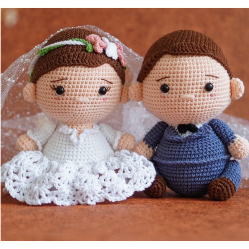 Boneka Rajut Amigurumi - Wedding Couple