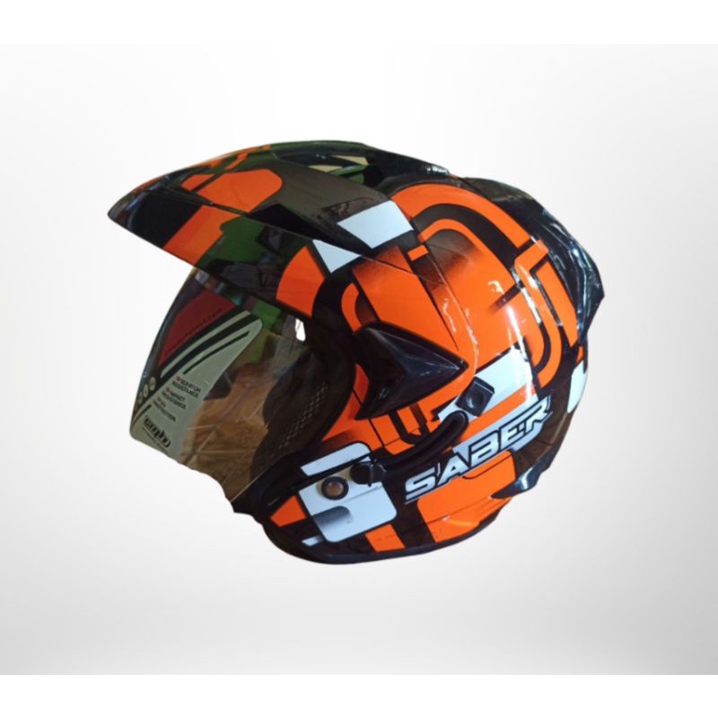 Helm DYR Dragon Double Visor Black Orange (stabilo)