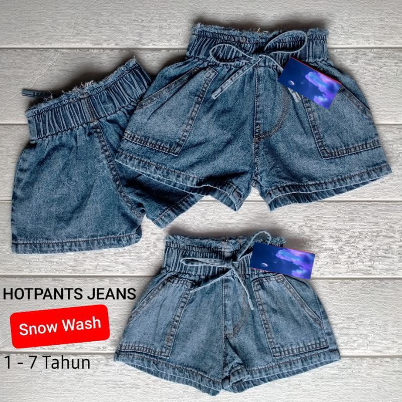 HOTPANTS JEANS ANAK PEREMPUAN SNOW WASH 1-7 TAHUN