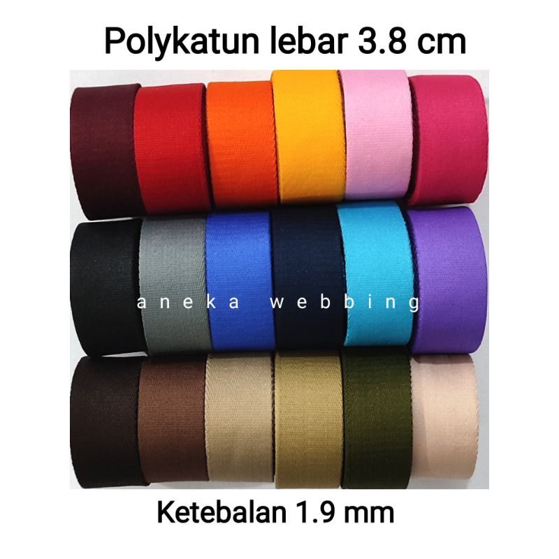 1 Rol Webbing Polykatun 3.8 cm ketebalan 1.9mm panjang 27m