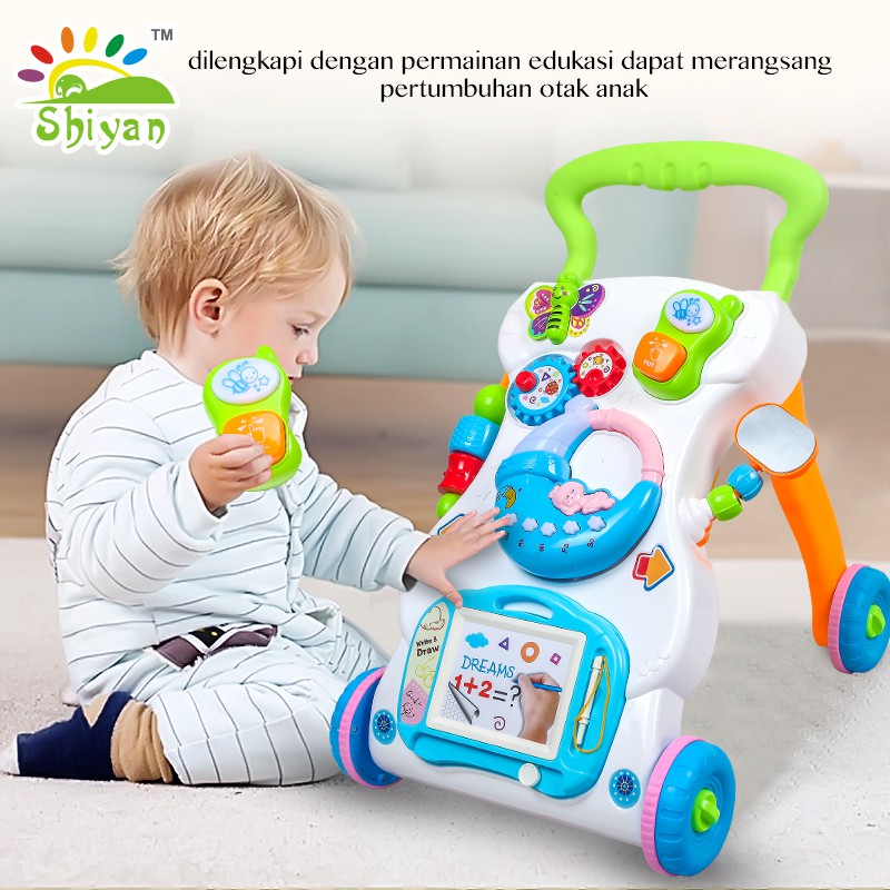 [Shiyan] mainan bayi dorong baby push walker dengan mainan anak latihan jalan bahan aman dan kuat