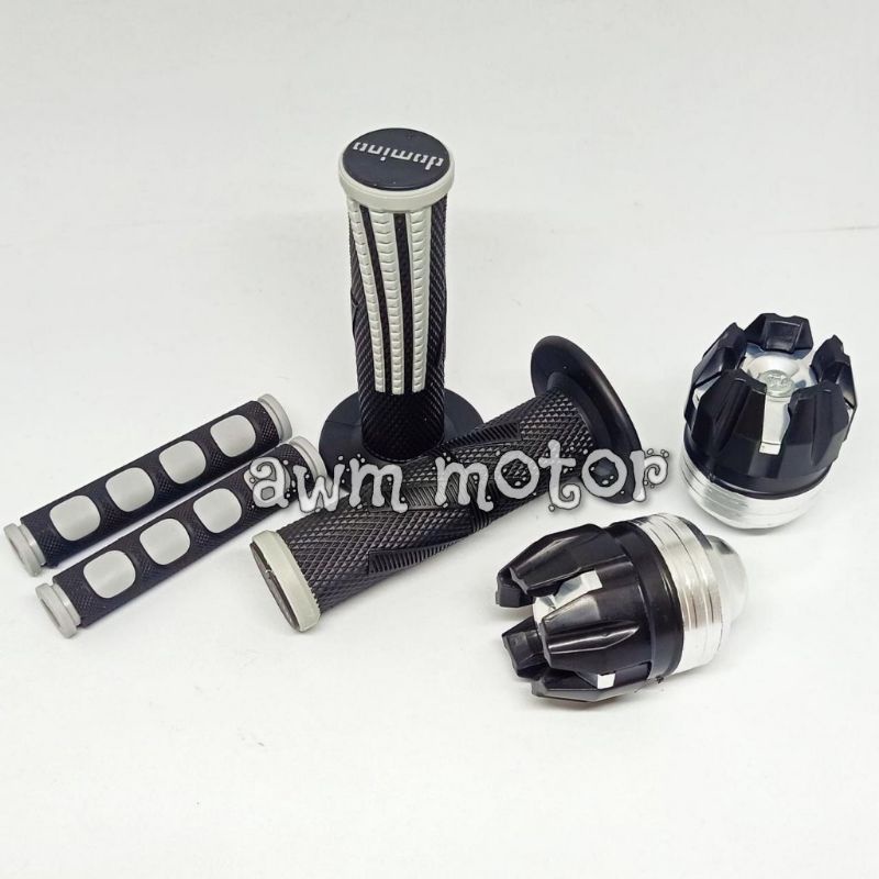 Handgrip Domino Garis plus Jalu As plus Karet Handle 3macam Universal