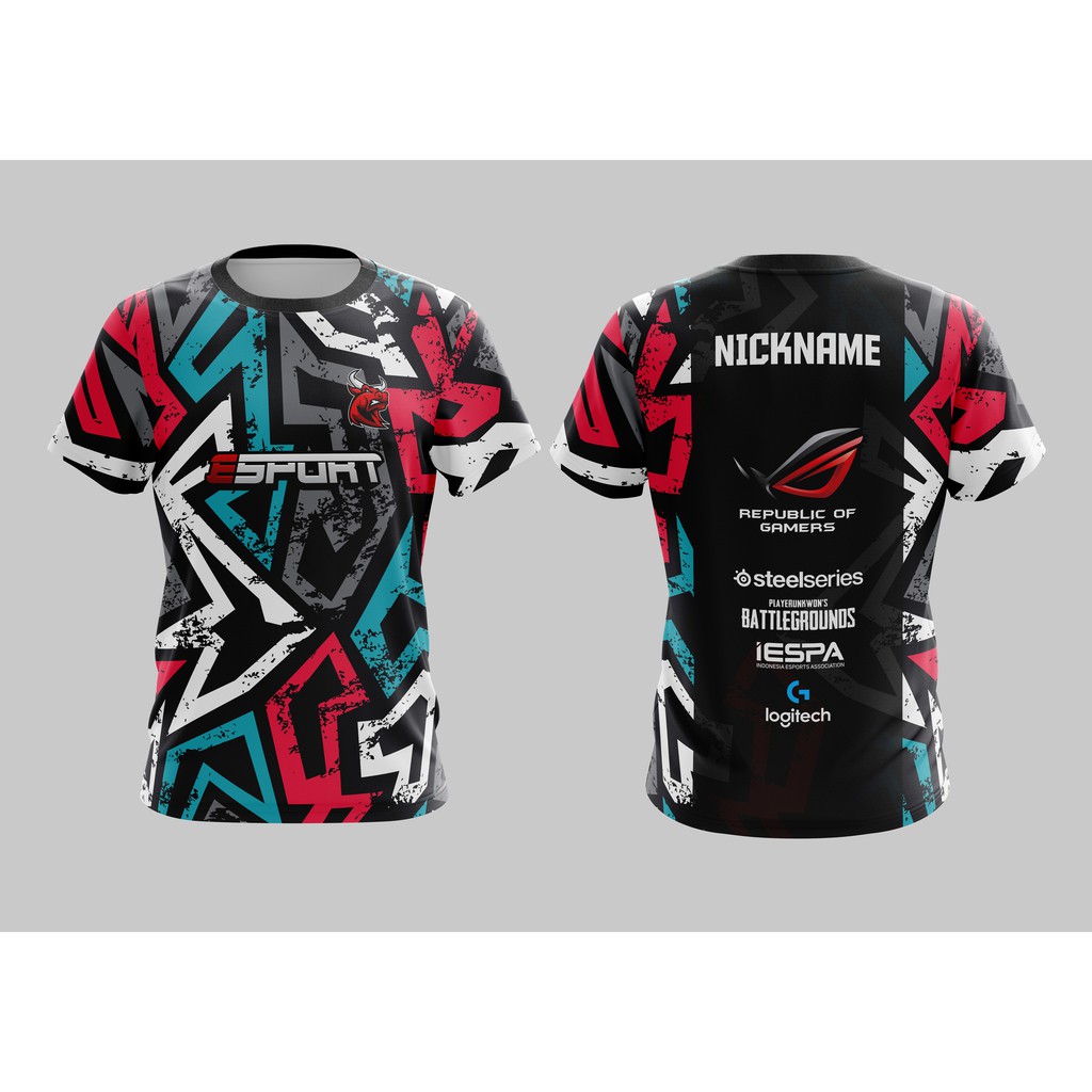 Kaos Baju Tshirt Jersey Esport Gaming Pria Custom Design Art 05fullprint Terbaru Shopee Indonesia