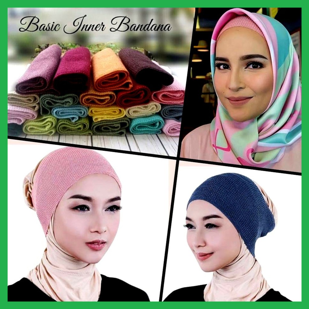 ✅ Bandana Rajut Polos / Inner Rajut / Daleman Hijab Rajut Anti Pusing Not Elzatta /Ciput Rajut Anpus