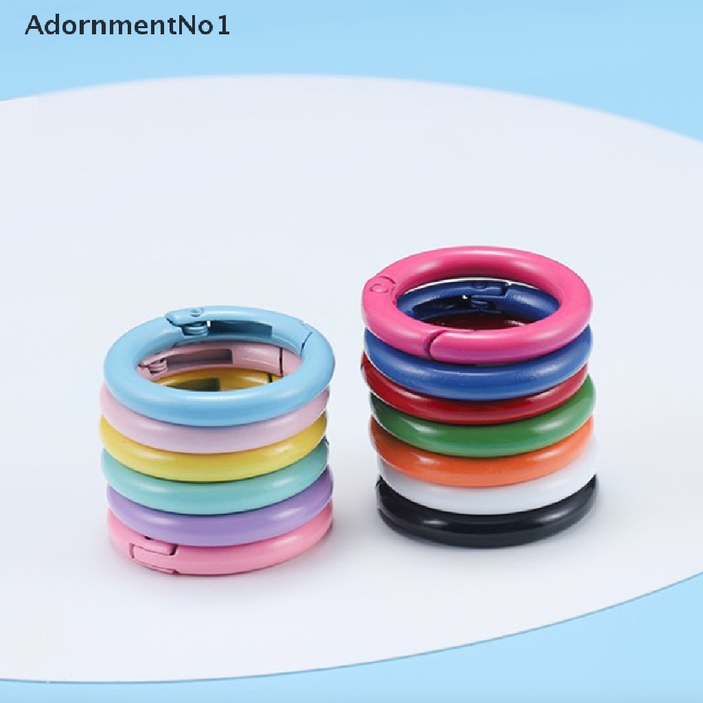 [AdornmentNo1] 10Pcs/lot Metal Spring Gate O Ring Openable Round Carabiner Keychain [new]