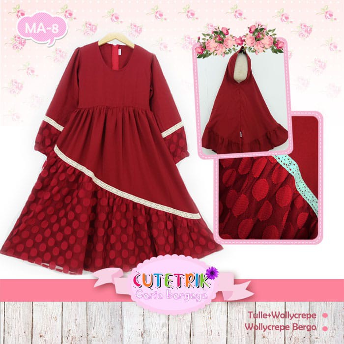 Gamis couple cutetrik MA-08/ gamis couple/ baju cople cutetrik/ gamis pesta/ gamis terbaru cutetrik