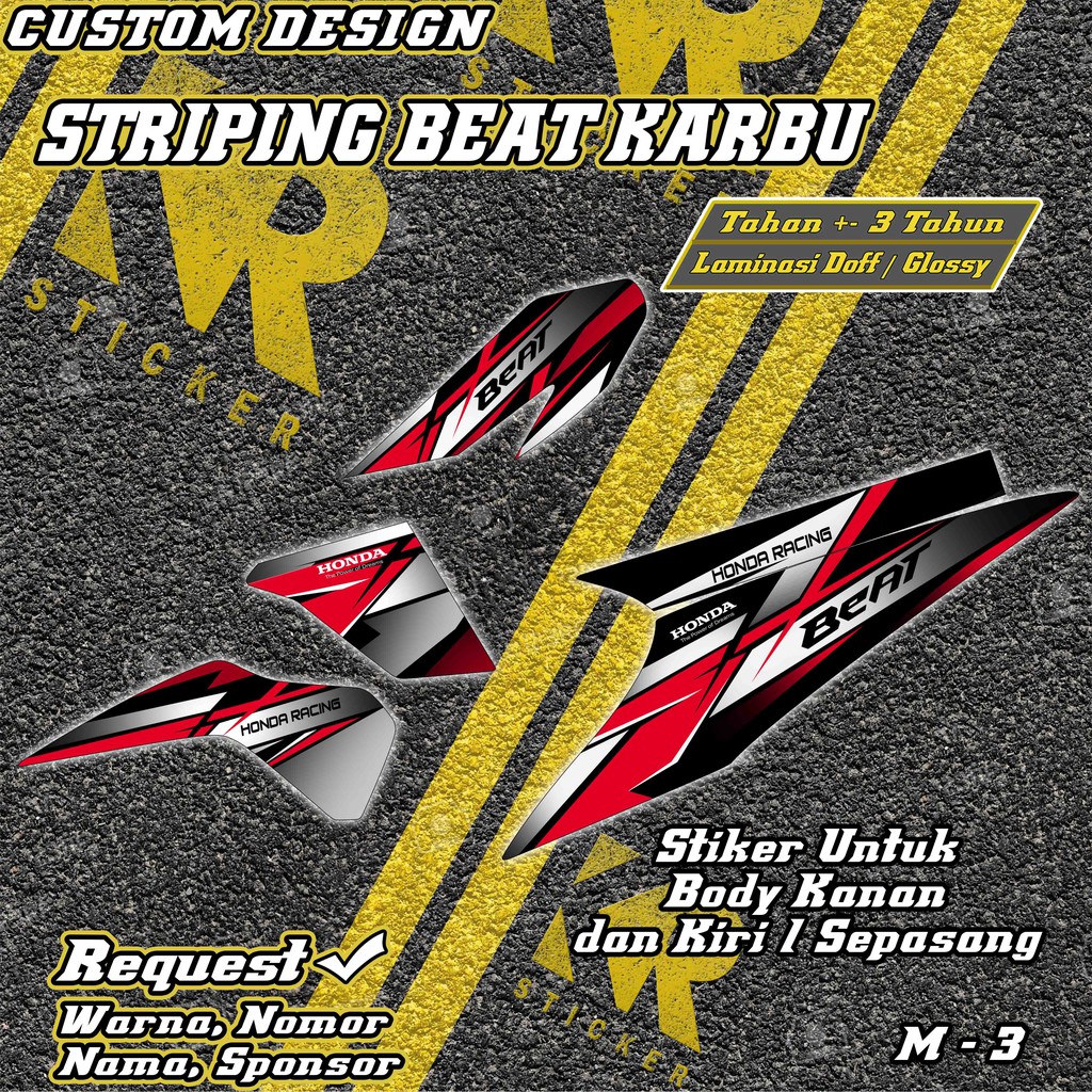 Stiker Striping Beat Karbu Custom Desain stiker beat karbu KR STICKER