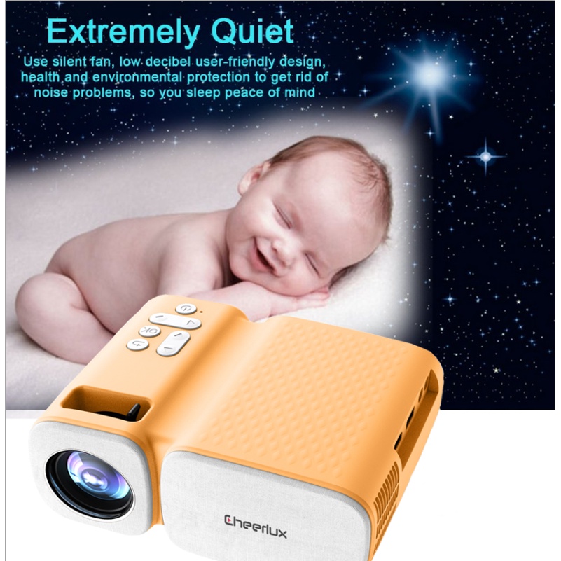 CHEERLUX C11 Mini Projector WiFi Multimedia With LED 2000 Lumens Proyektor Portable Mini