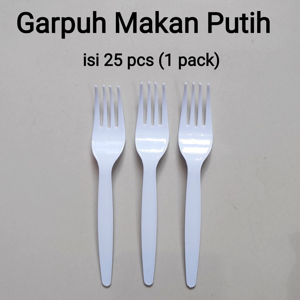 Garpuh Plastik (isi 25pcs), Garpuh makan Plastik Putih