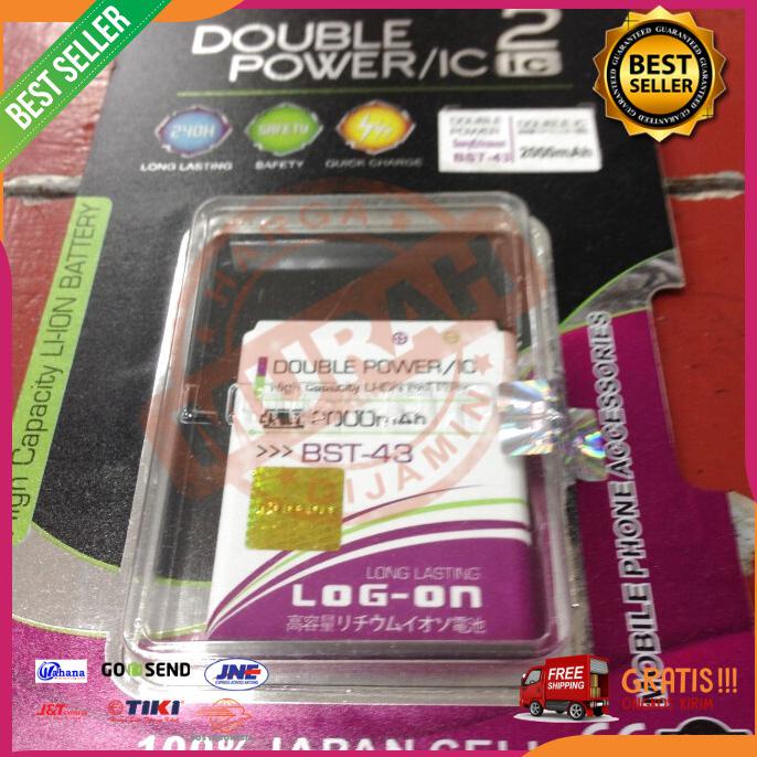 Acc Hp Baterai Double Power Log On Sony Ericson Bst 43 2000Mah