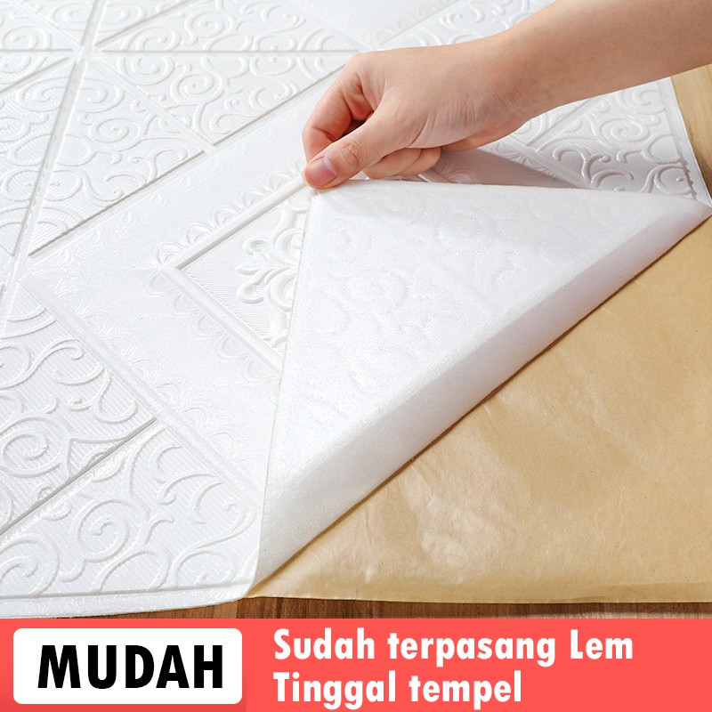 Wallpaper 3D FOAM / Wallpaper Dinding 3D Motif Foam Batik Bunga More High Quality / Wallfoam 3D-7