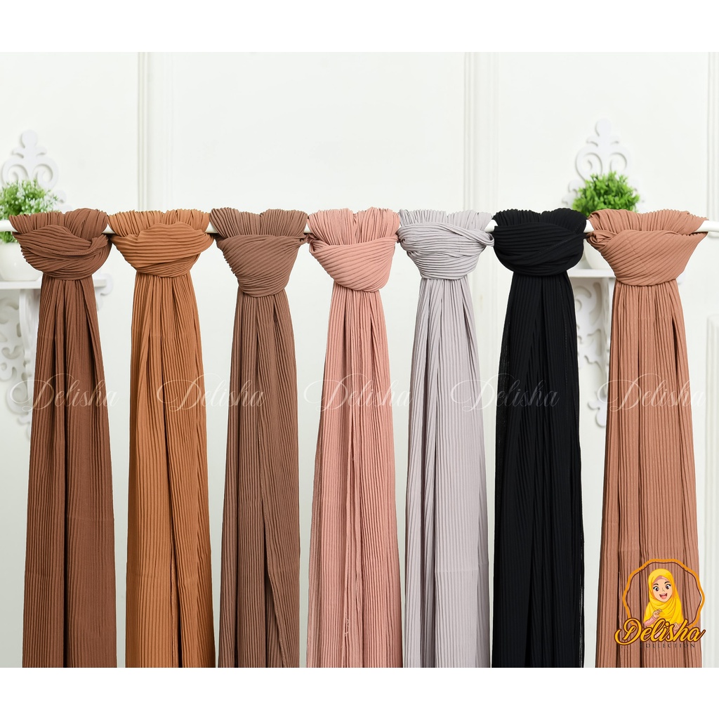Kerudung Pashmina Plisket Full Best Quality / Pasmina Plisket Full Ceruty Premium /Pasmina Prisker Lidi Full / Fashion Muslim