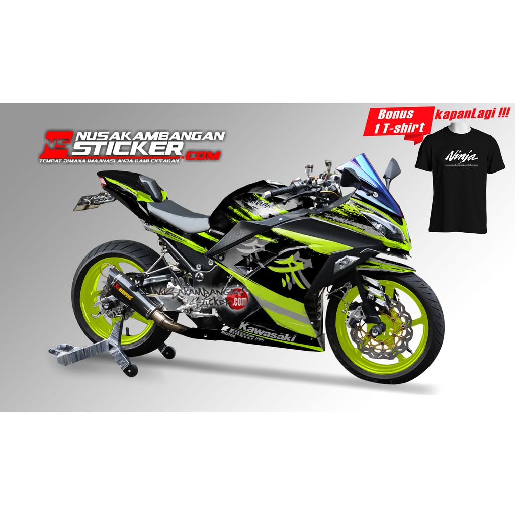 Decal-Ninja 250 Fi-Kanji hijau stabilo