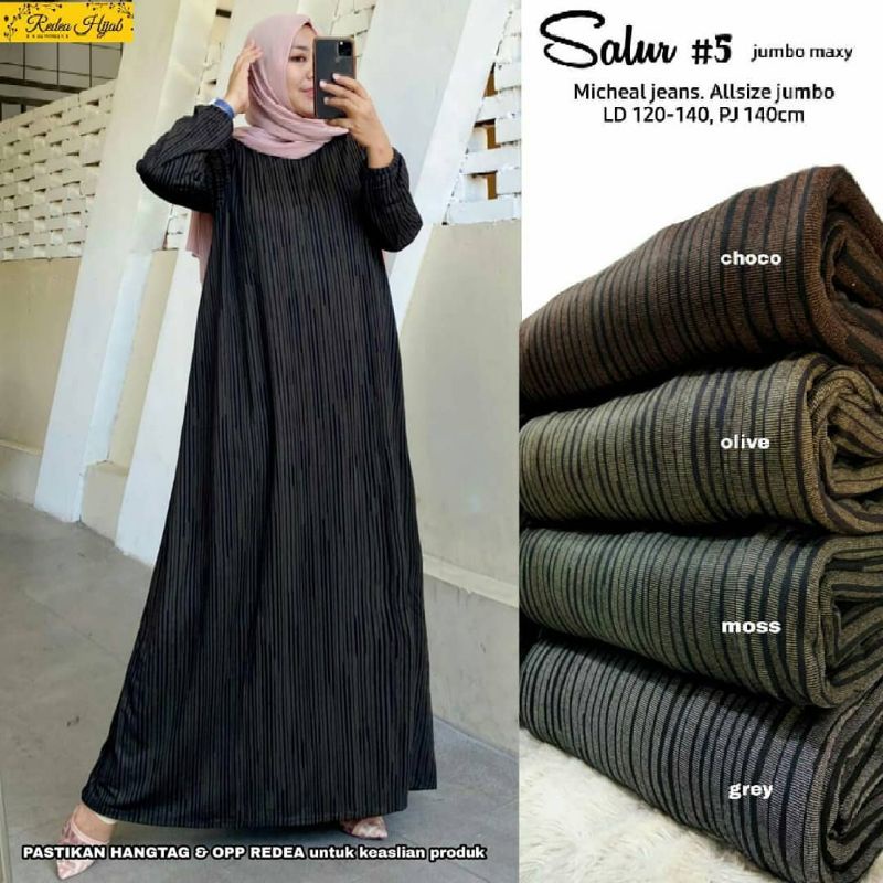 GAMIS JUMBO SALUR #5 REDEA HIJAB SALUR DIANA NUHA MUSLIM WEAR AFKA OUTLET XXL XXXL BIGSIZE