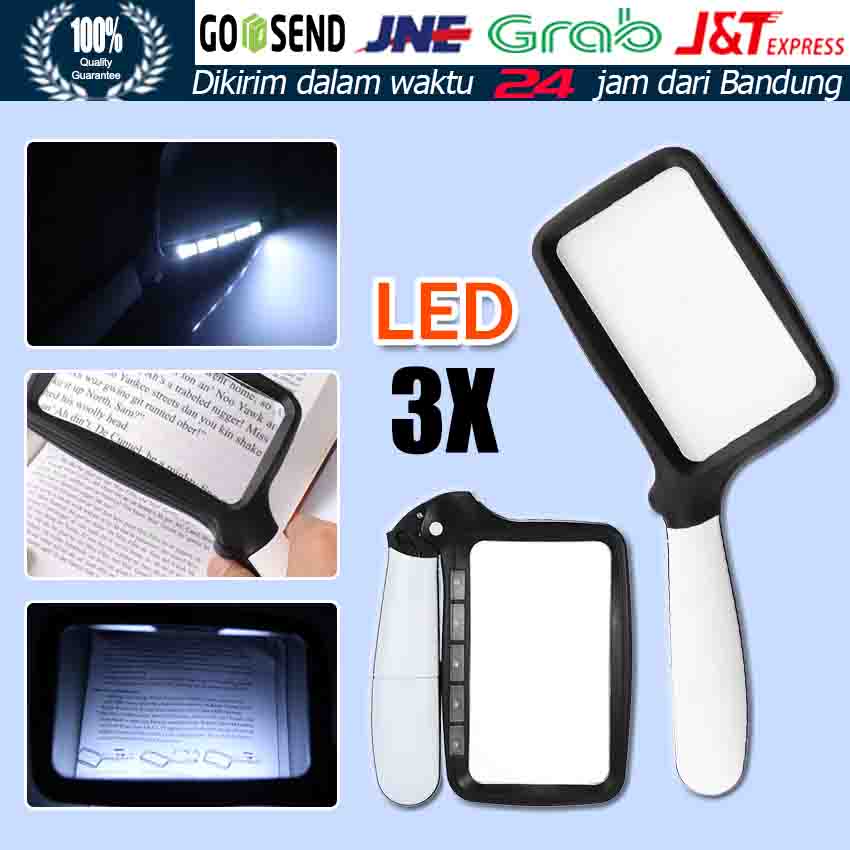 

Zyd Foldable Magnifier Kaca Pembesar Dengan Lampu 5 LED Untuk Membaca Magnifying Glass