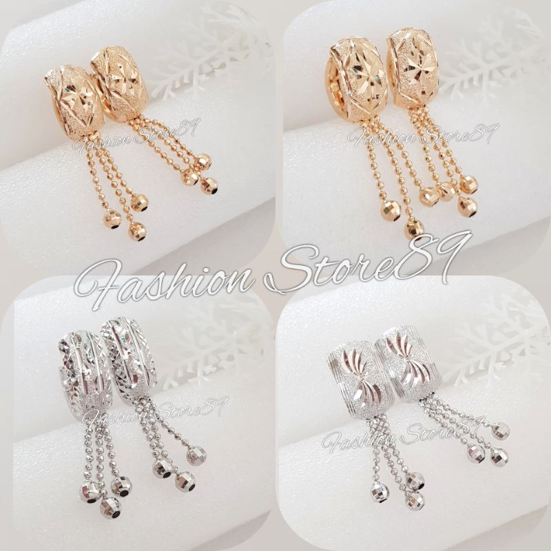 Anting Klip Jurai Xuping impor Lapis Emas Fashion impor Gold Silver impor